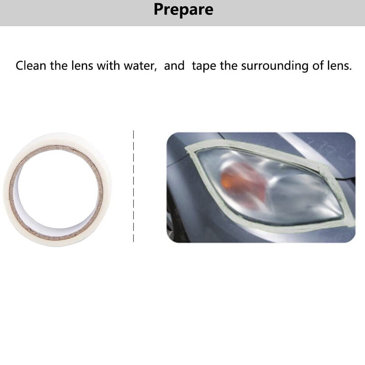 Heavy Duty Headlight Restoration Kit Car Lens Lamp Cleaning Sanding Repair Tools