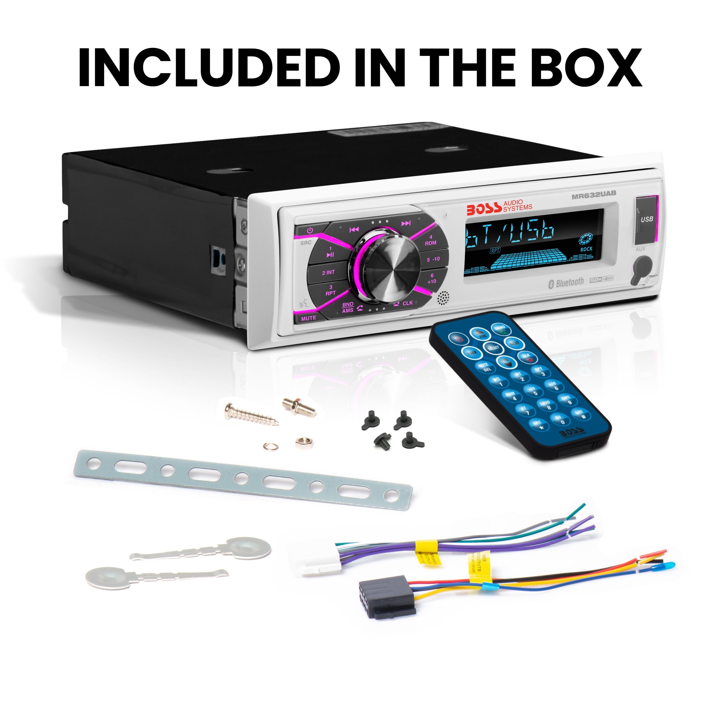 Boss Audio Systems MR632UAB Marine Bluetooth Receiver No CD MultiColor Illumin