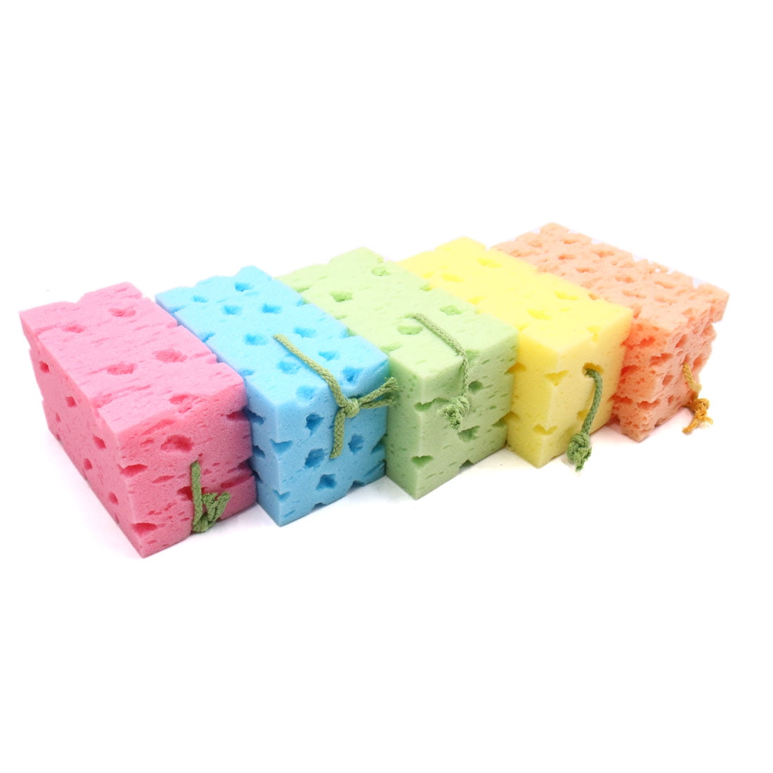 5pcs Multicolor Rectangle Honeycomb Style Vehicle Car Cleaning Washing Sponge