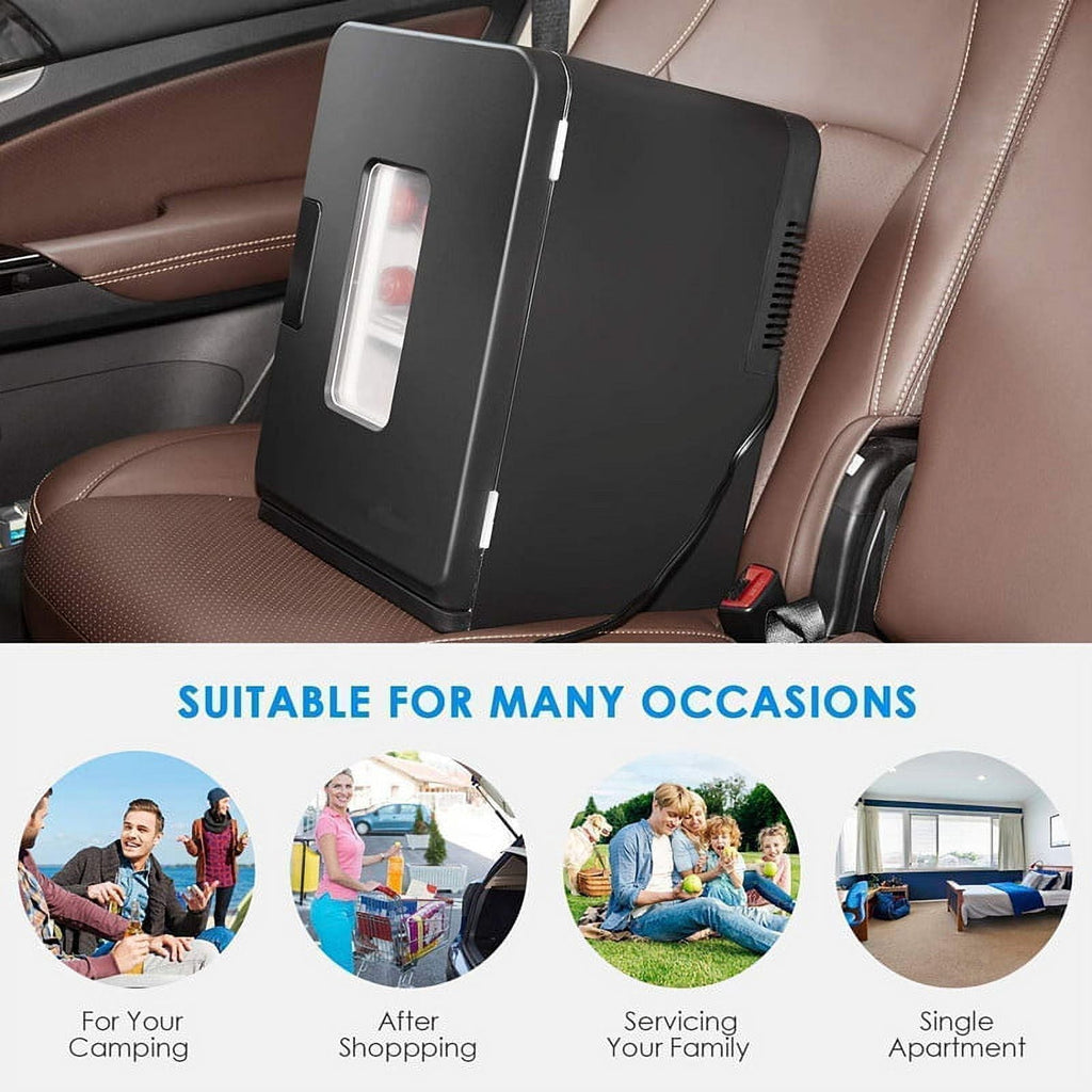 NORTHCLAN Mini Fridge, 15 Liter/33 Can Portable Cooler and Warmer Personal Refrigerator for Skincare, Food, Beverage, Medicine, Plugs for Home Outlet & 12V Car Charger Included, ETL Listed