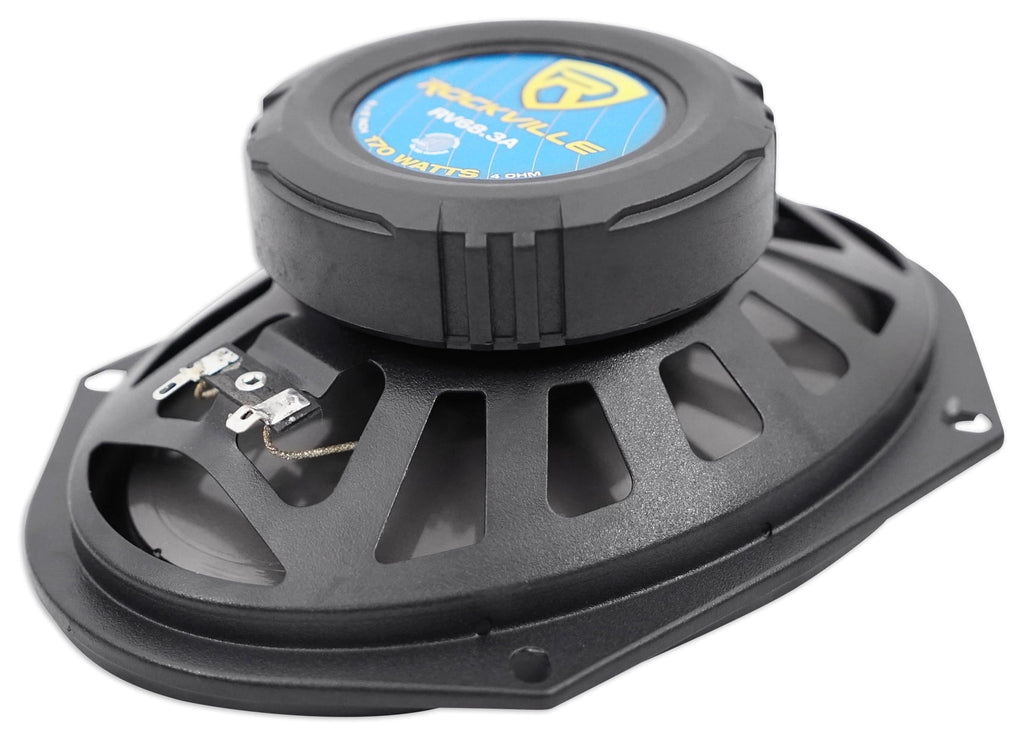 (4) Rockville RV68.3A 6x8" Car Speakers+Amplifier+Powered Hidden Spare Tire Sub