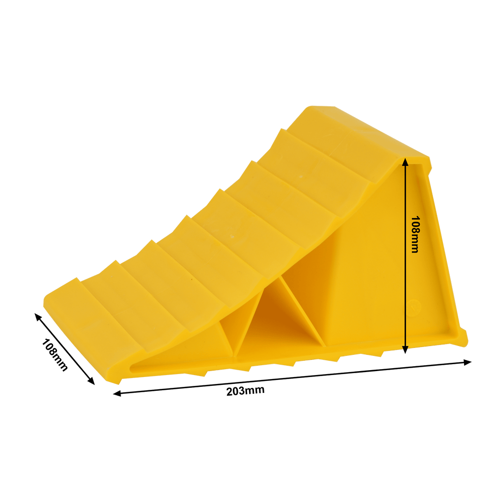 Hyper Tough Wheel Chock Heavy Duty Yellow Plastic