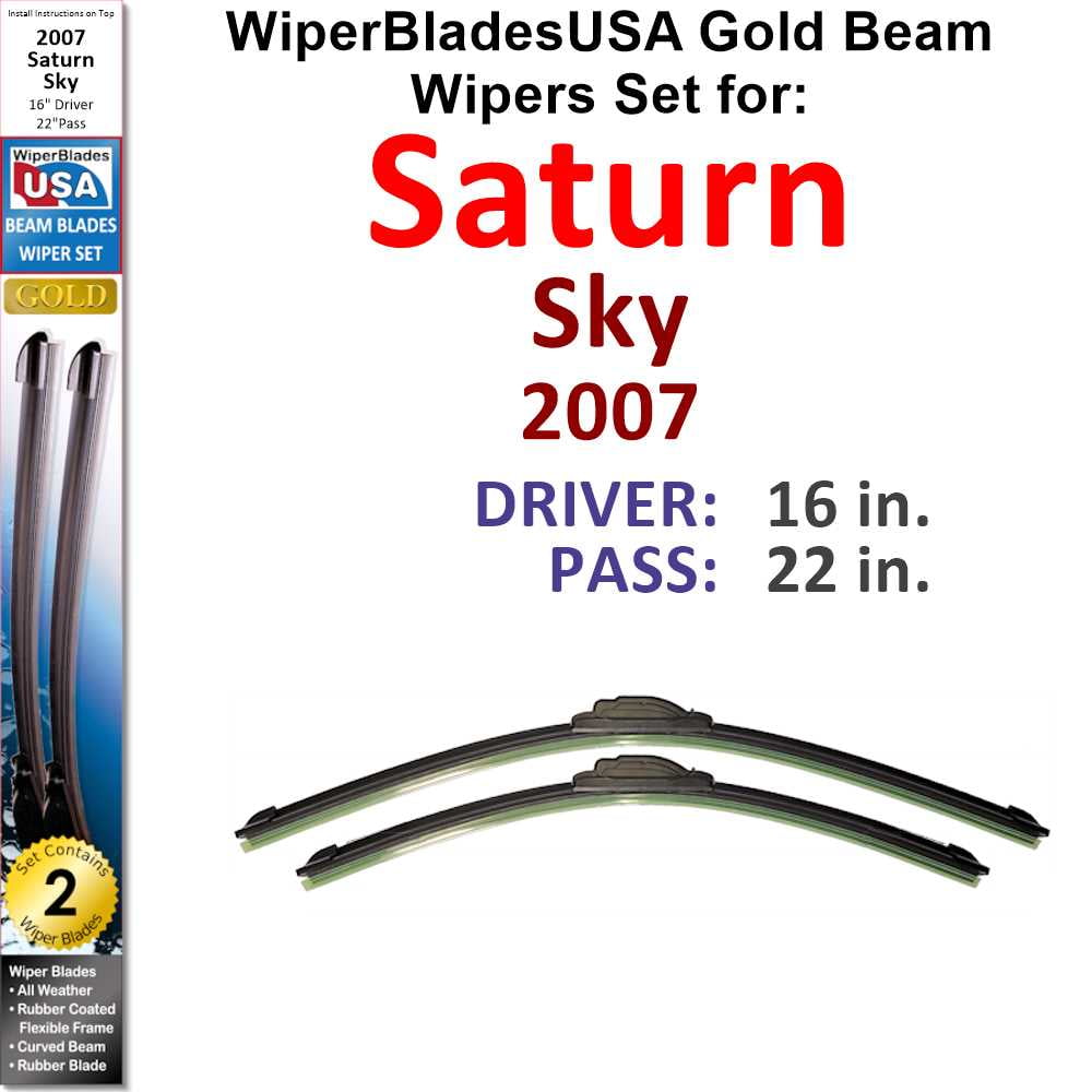 2007 Saturn Sky Beam Wiper Blades Wipers WBUSA (Set of 2)