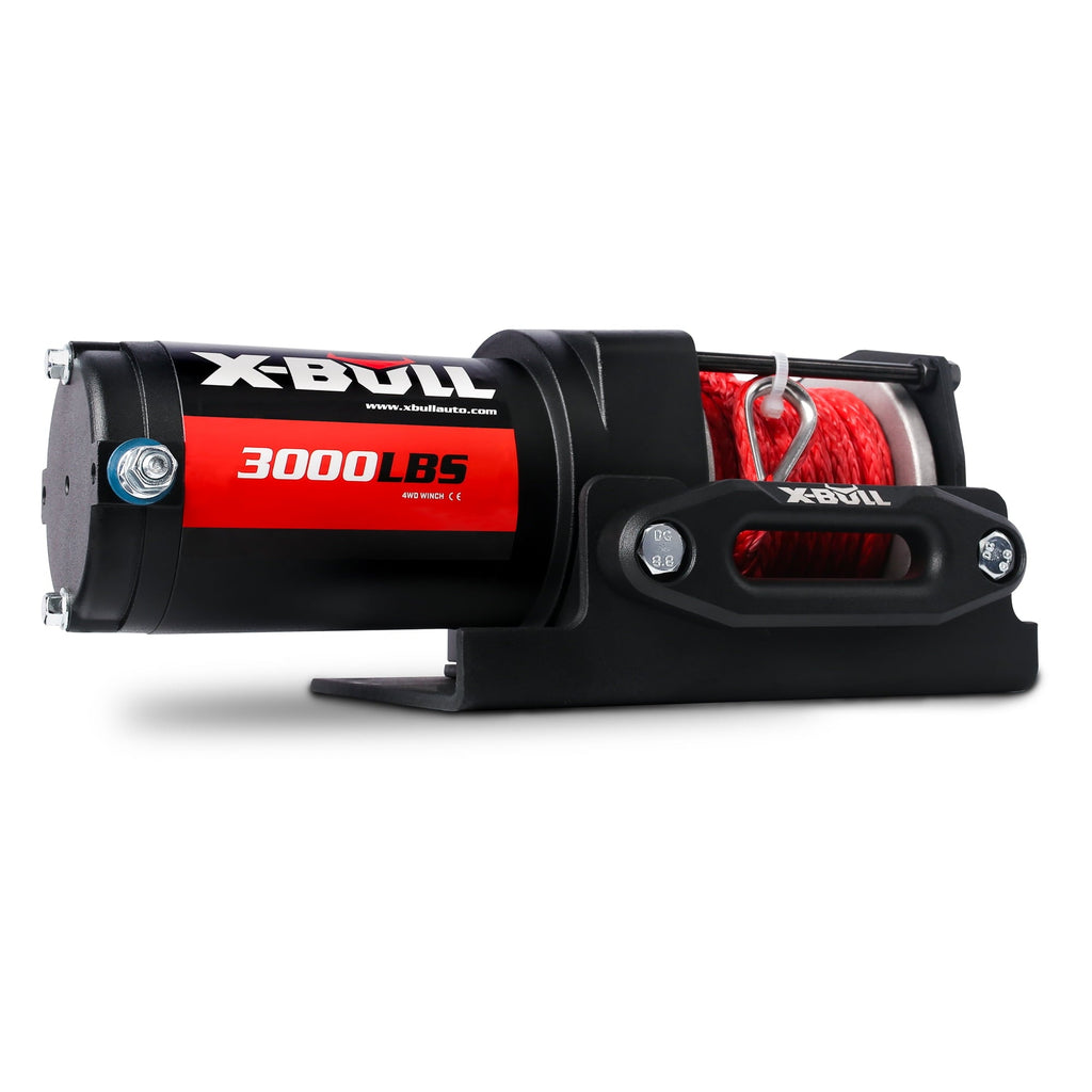 X-BULL 12V 3000LBS Electric Winch Synthetic Rope Electric Winch for Towing ATV/UTV Off Road