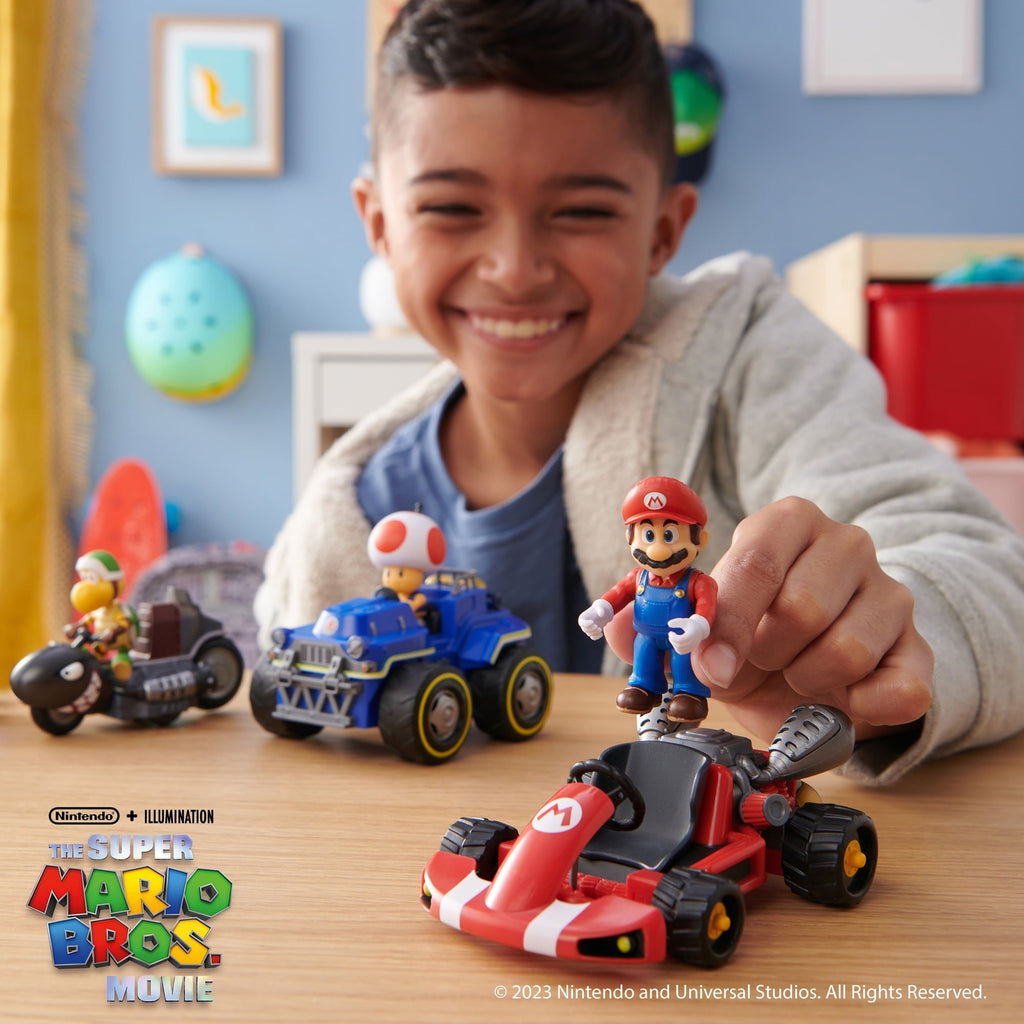 The Super Mario Bros. Movie 2.5 inch Mario Action Figure with Pull Back Racer