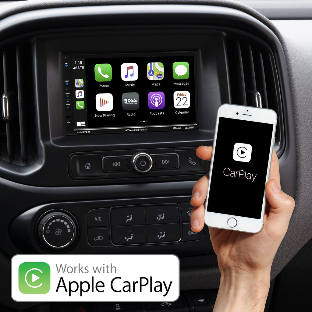 BOSS Audio Systems BVCP9700A 2 Din Apple CarPlay Android Auto Car Stereo System