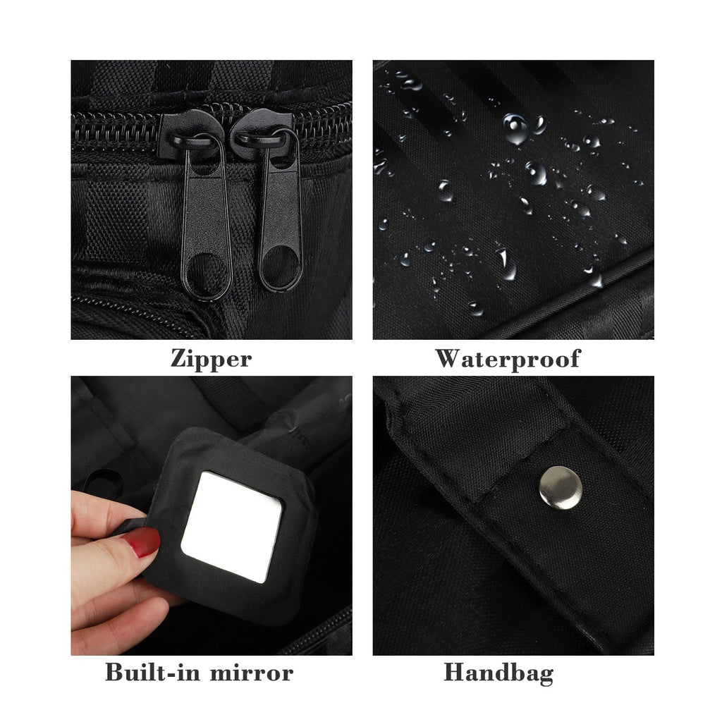 EEEkit Portable Makeup Travel Case, Waterproof Toiletry Storage Bag with Mirror for Women