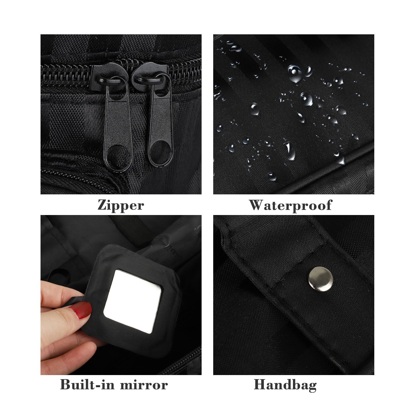 EEEkit Portable Makeup Travel Case, Waterproof Toiletry Storage Bag with Mirror for Women