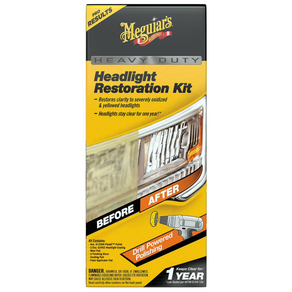 Meguiar's Heavy Duty Headlight Restoration Kit, G2980, 1 Pack