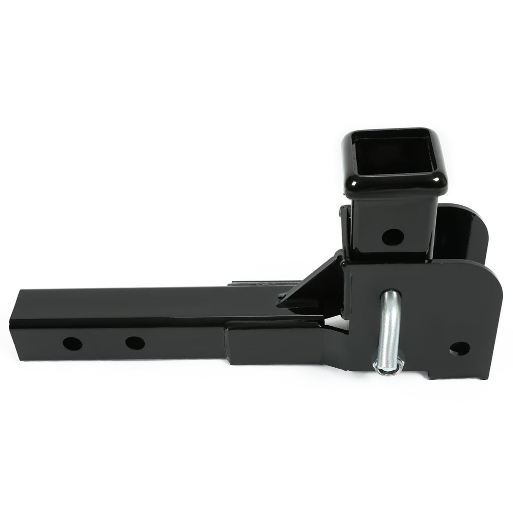 Kojem Folding 2” Trailer Hitch Mount Receiver Up to 500 Pounds Tongue Weight Wheelchair Cargo Carrier Steel Black