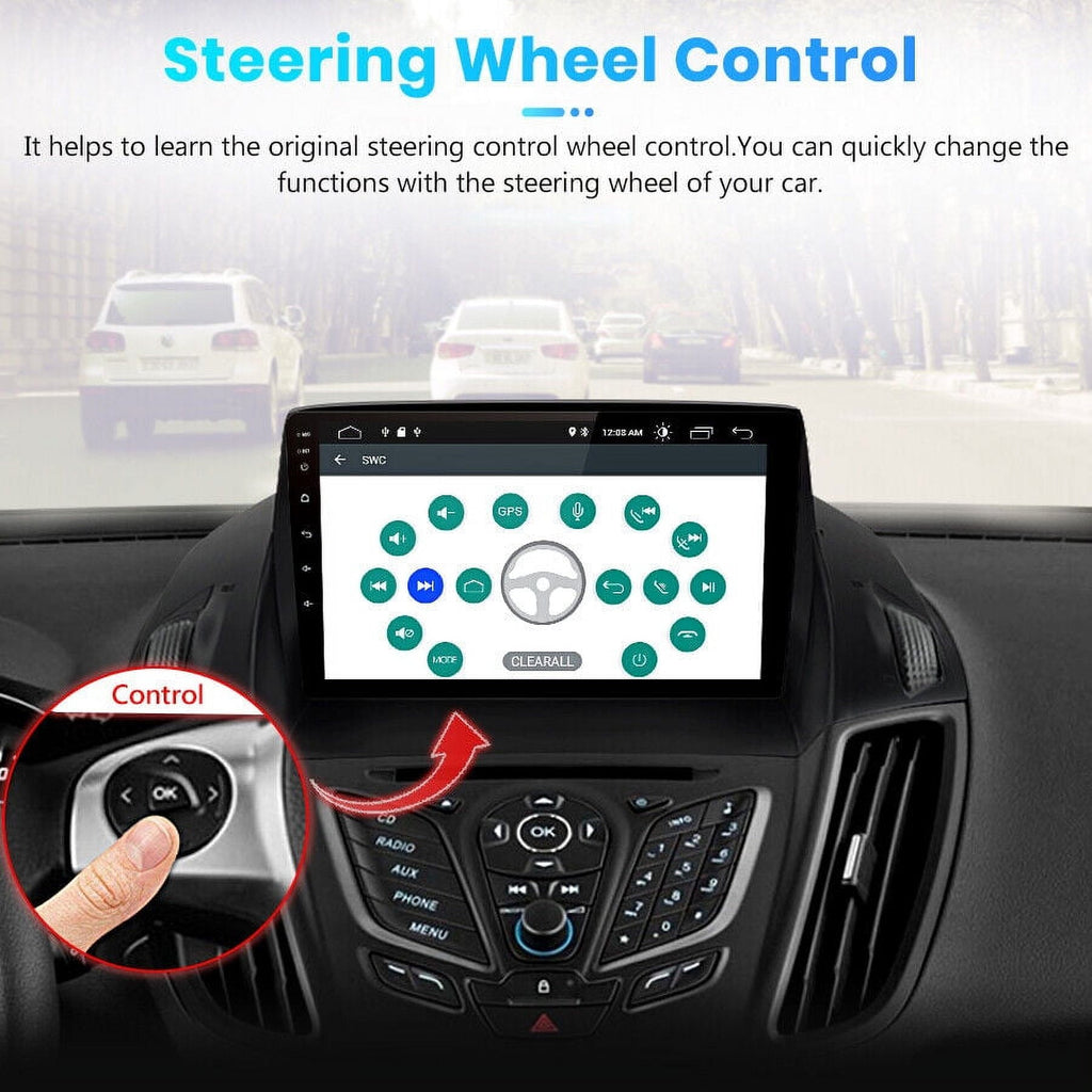 Car Radio Stereo for Ford Escape 2013-2016, 9" Touchscreen Android 12 Support Carplay Android Auto Navigation Bluetooth Radio Video Steering Wheel Control Camera 2G+32G,Black