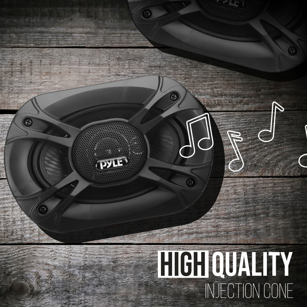 Pyle PL61984BK - Four-Way Sound Speaker System - One Pair 6'' x 9'' Four-Way Quadriaxial Loud Audio