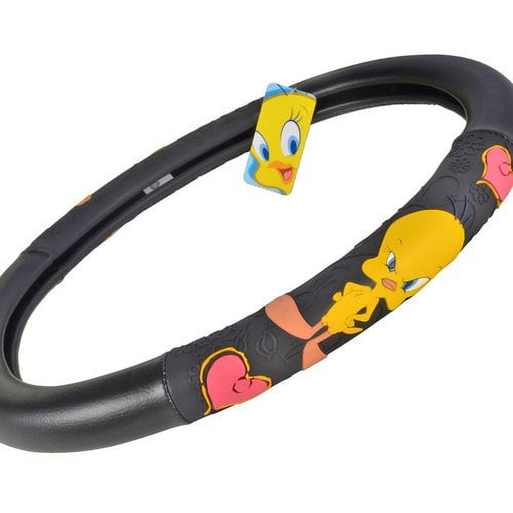 Tweety Bird Steering Wheel Cover for Car, Comfort Grip Character Accessories, Standard Size 14.5"-15.5"