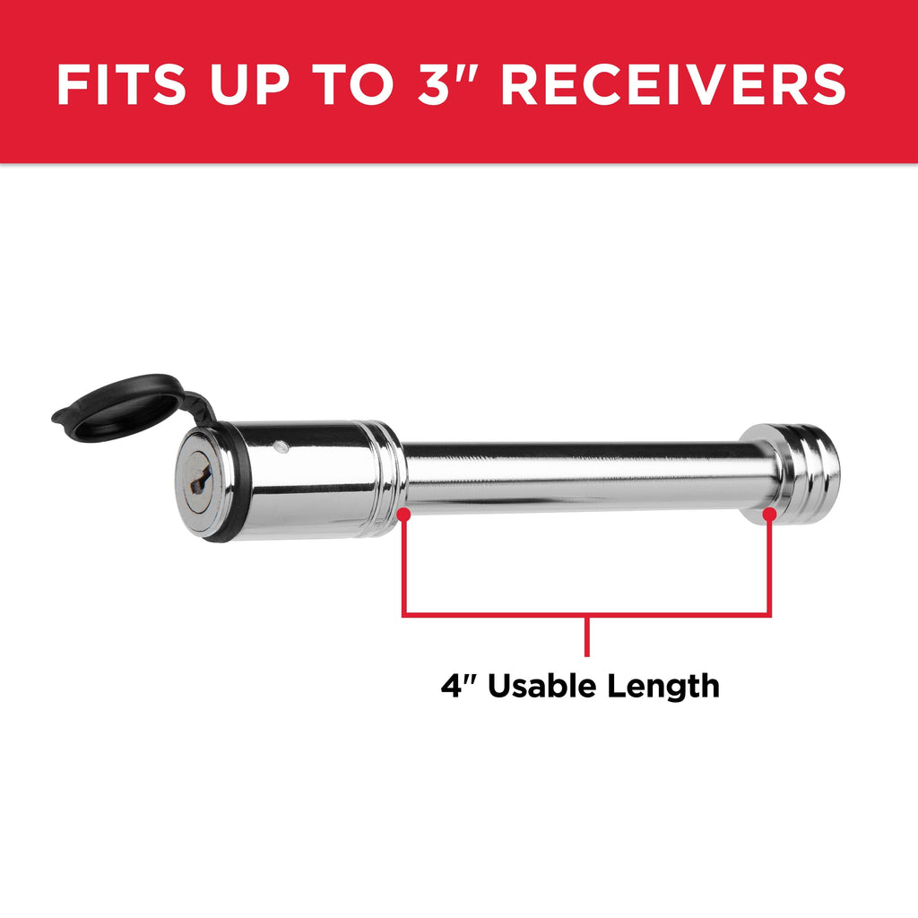 TowSmart Barrel Trailer Hitch Lock, 5/8in Pin, Steel, 4in Span, Includes 2 Keys