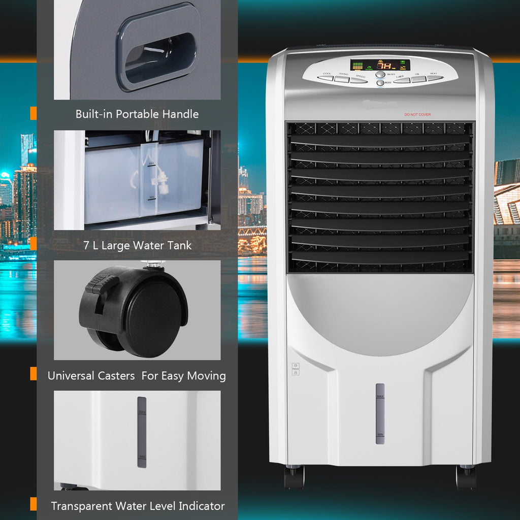 Gymax Air Cooler Heater Portable Evaporative Fan Filter Humidifier