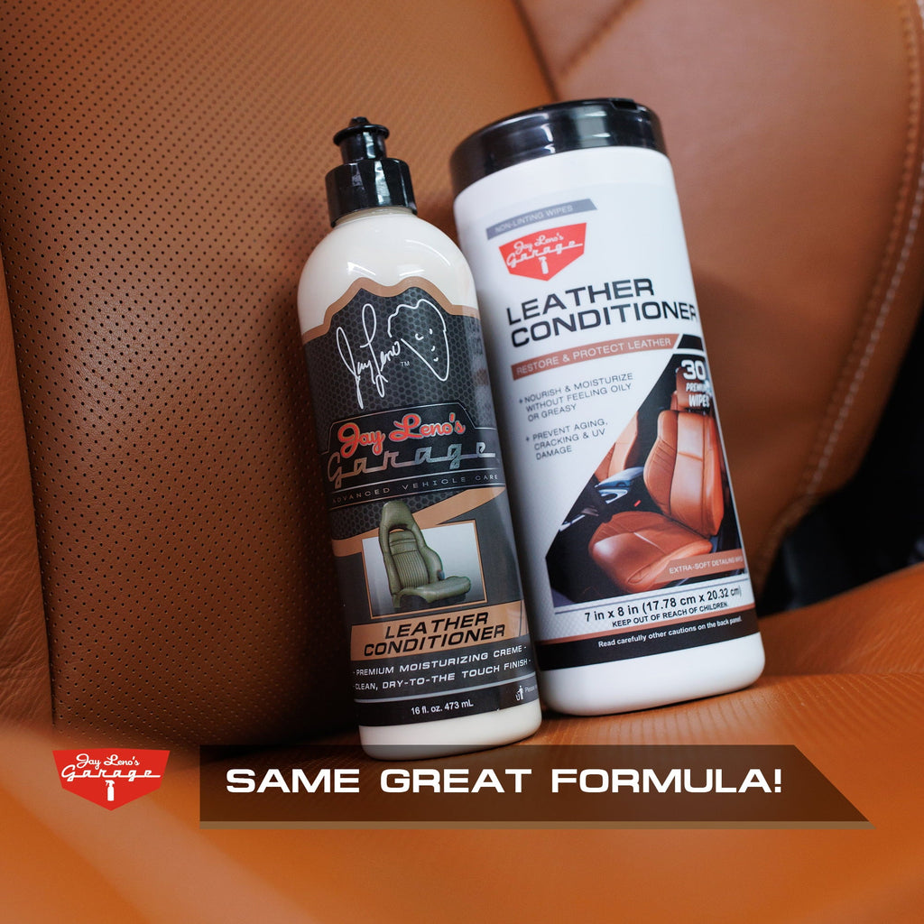 Jay Leno's Garage Leather Conditioner Wipes (30 Count) - Protect & Restore Car Leather Surfaces