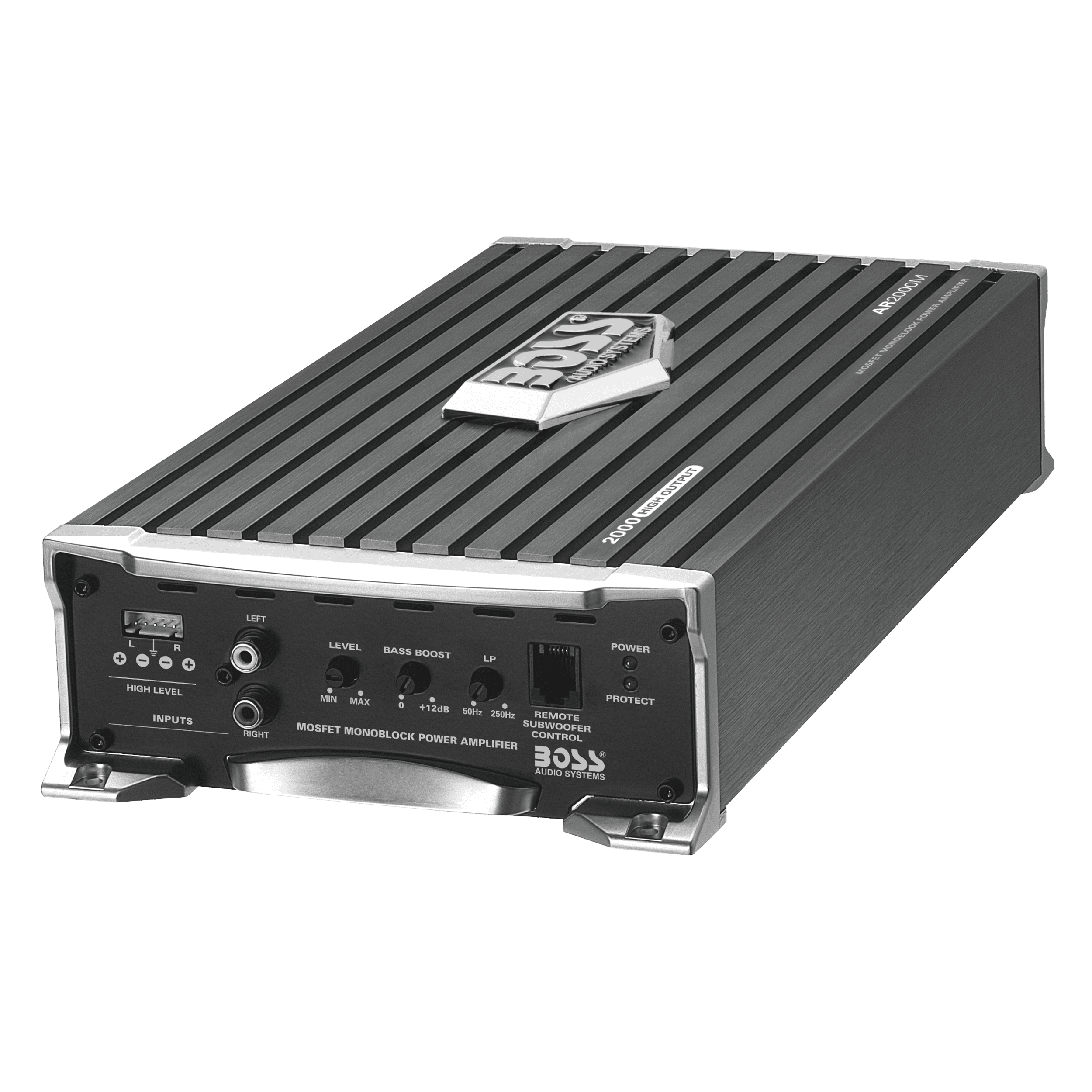 BOSS Audio Systems AR2000M Armor Series Car Amplifier - 2000 High Output, Monoblock, Class A/B, 2/4 Ohm Stable, High/Low Level Inputs, Low-Pass Crossover, Mosfet Power Supply, Stereo
