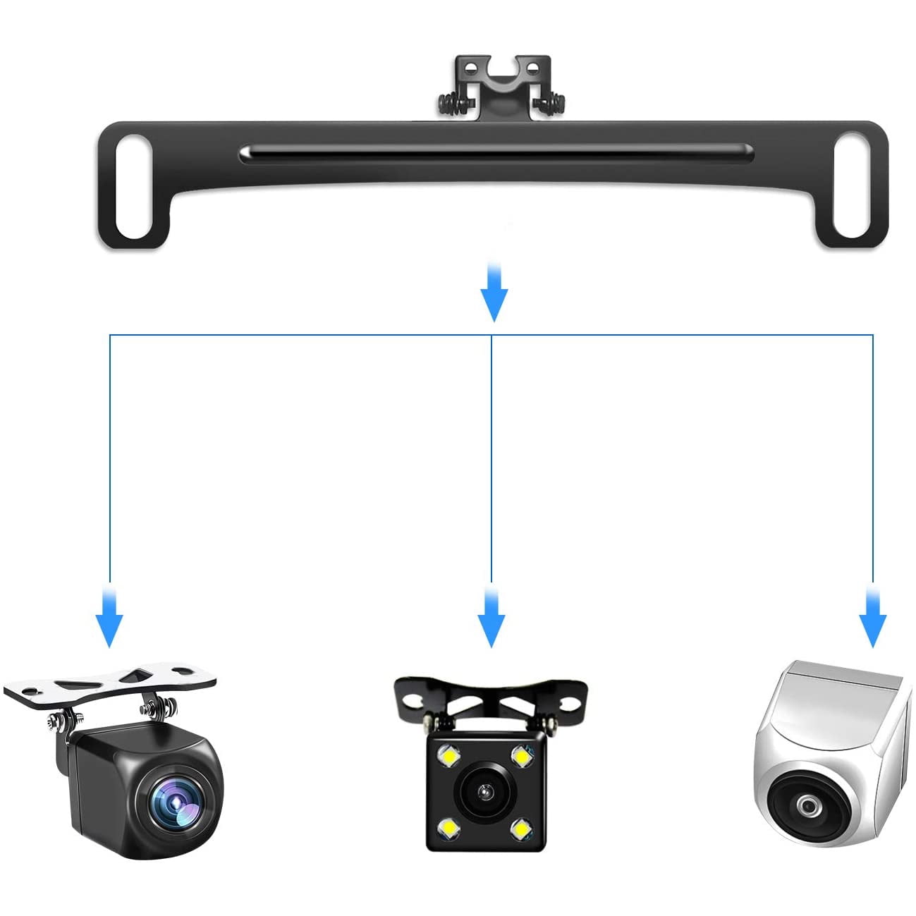 Growment Universal Car Rear View Camera License Plate Bracket Kit Accessories, Only Holder for Backup Camera Reverse Camera