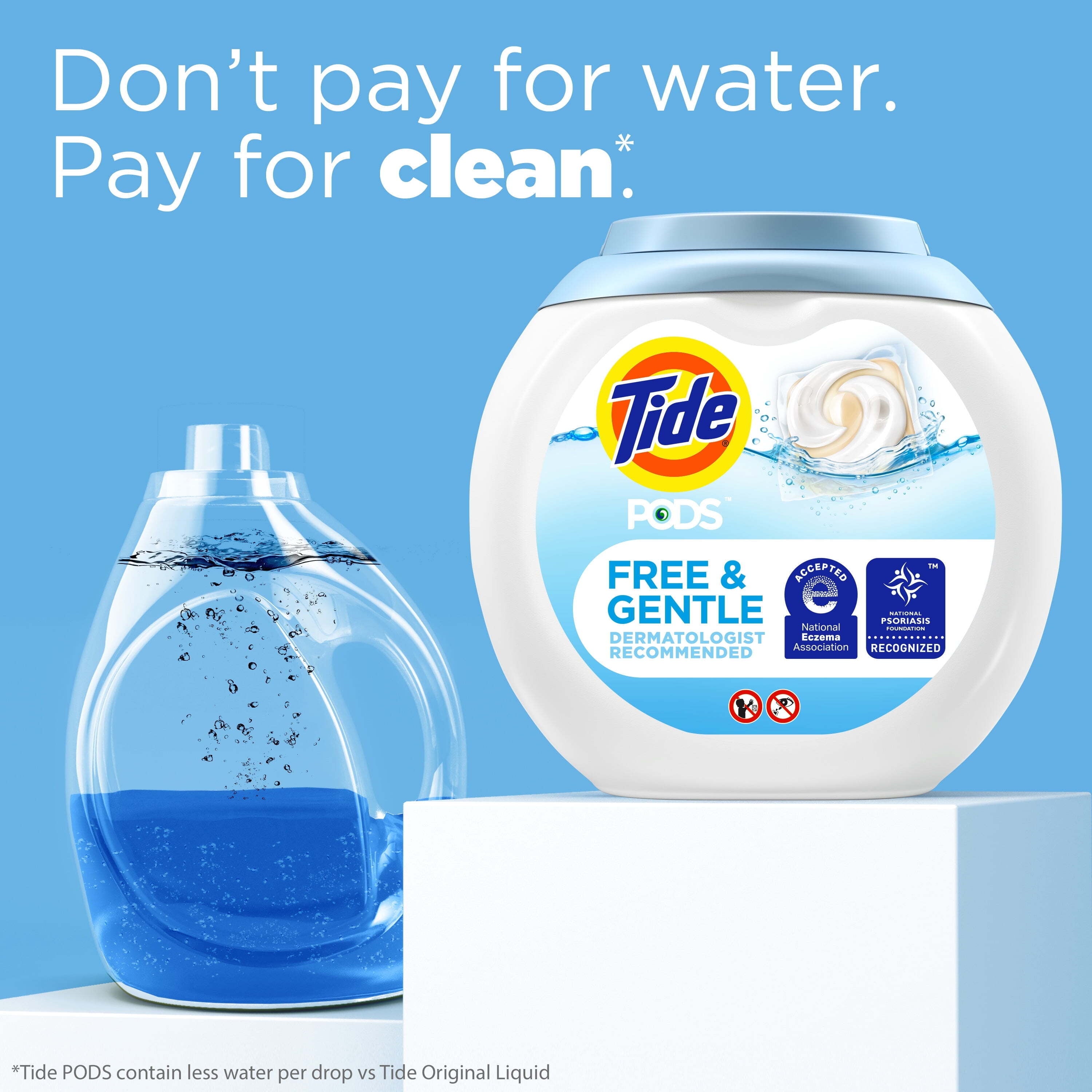 Tide PODS and Gentle, Liquid Laundry Detergent, HE Compatible, 57 Count, Hypoallergenic, Unscented