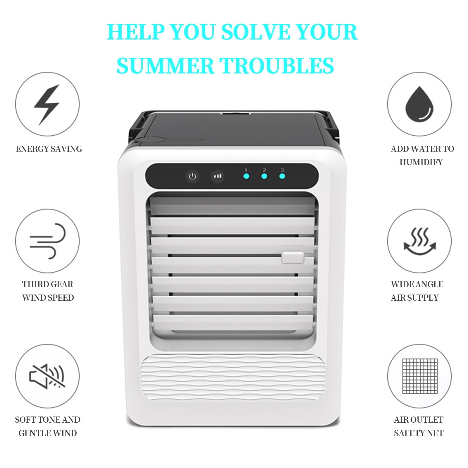 Vikakiooze 2023 Promotion on sale, Portable Air Conditioner, Evaporative Air Cooler In 3 Speed, U/AC Air Persol Conditioner For Home Office, Bedroom