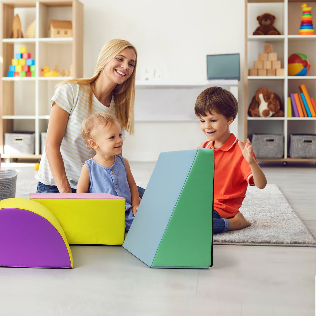 Soft Climbing Set,Foam Climbing Blocks for Toddlers , Climbing, Crawling Play Set,5PCS