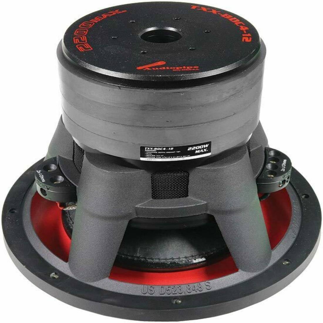 AudioPipe TXX-BDC4-12 12 Inch 2,200 Watt Dual Car Speaker Subwoofer, Black