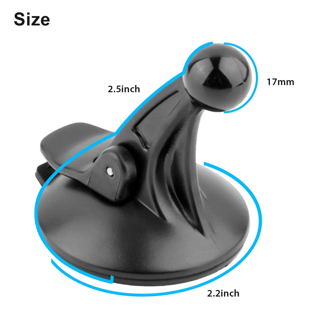 GPS Windshield Mount Holder, TSV GPS Suction Cup Mount Holder, Car Mount Holder 17mm Swivel Ball, Garmin GPS Accessories Compatible for Garmin GPS Nuvi