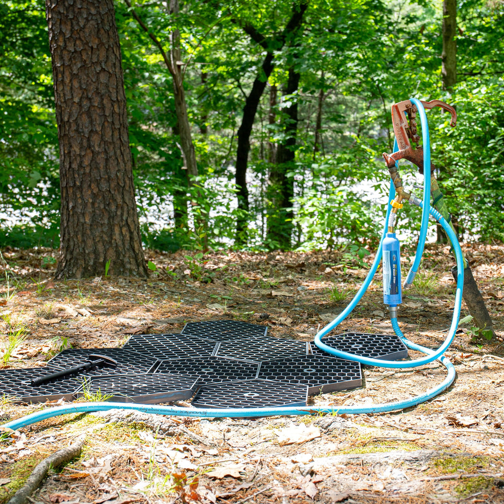 Camco EvoFlex 25-Foot Camper/RV Drinking Water Hose | Stainless Steel Strain Reliefs Ends, Blue (22594)
