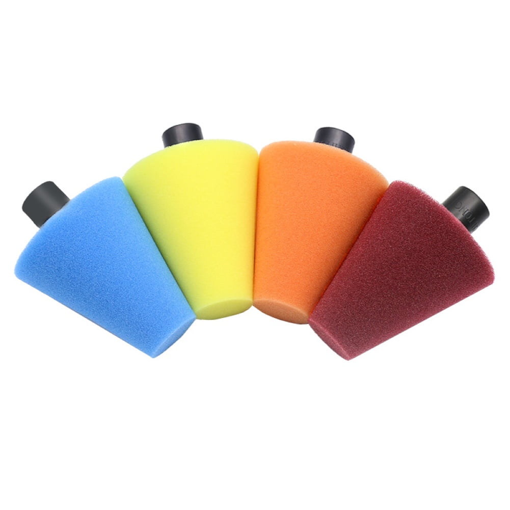 Ludlz Buffing Pads,Polishing Pad Kit, Polishing Wheel for Drill Car Wheel Tire Buffing Shank M14 Thread Polishing Sponge Cone Cleaning Tool