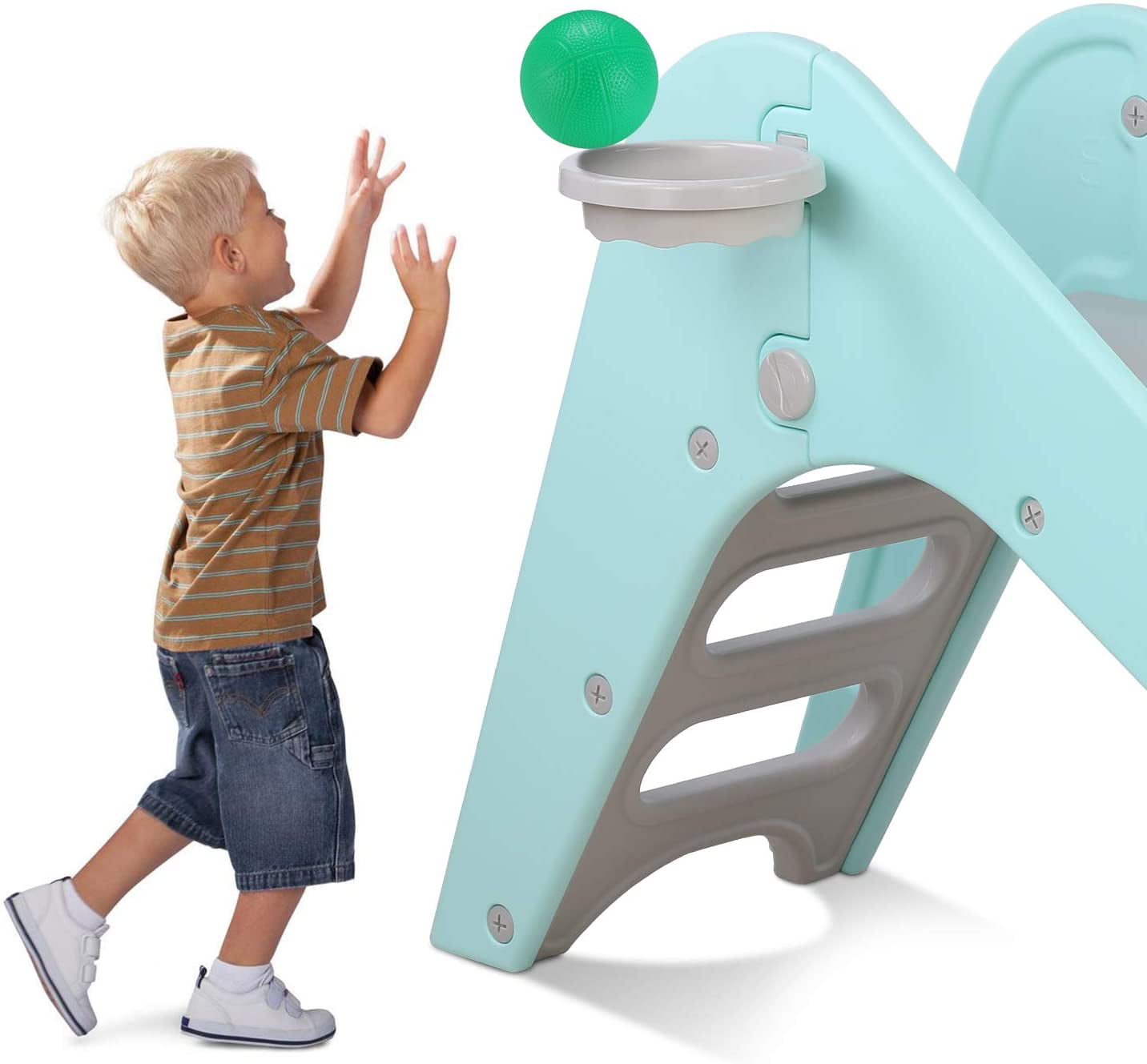 streakboard Toddler Slide Play Climber Sturdy Slide Toy for Kids 1-6 Years Outdoor Indoor Playground