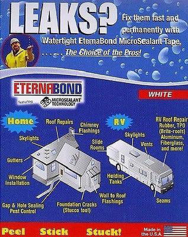4" WHITE Eternabond Roof Leak Repair Tape Patch Seal