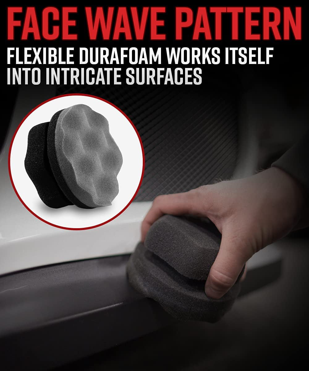 Tire Dressing Applicator Tire Shine Applicator Dressing Pad - Perfect for Tire Detailing, Durable & Reusable Foam, Large Hex Grip Design for No Slip No Mess & Easy Use