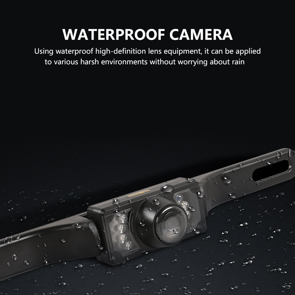 Backup Camera Monitor Kit Wireless,5 Display 9 LED License Plate Reverse Waterproof Night Vision HD Reversing Universal for Car/Vehicle/SUV/Van/Camper