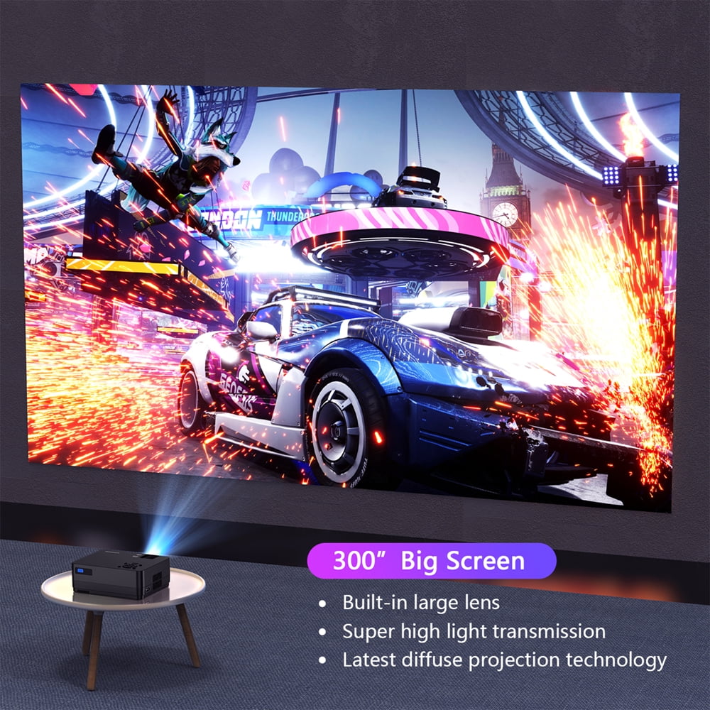 ROCONIA 5G WiFi Bluetooth Native 1080P Projector, 13000LM Full HD Movie Projector, LCD Technology 300" Display Support 4k Home Theater,(Projector Screen Included)