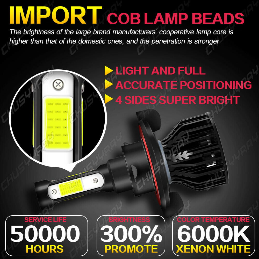 For Hummer H3 2006 2007 2008-2010 LED Headlight Hi/Lo+Fog Light Bulbs Combo Kit