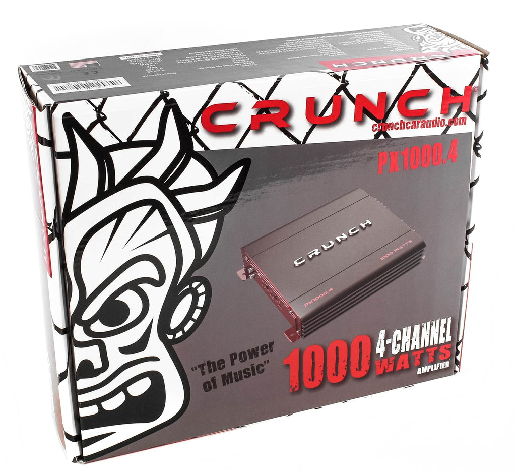 Crunch PX-1000 Car Stereo Amp w/ 4 3-Way Speakers and Soundstorm Wiring Kit