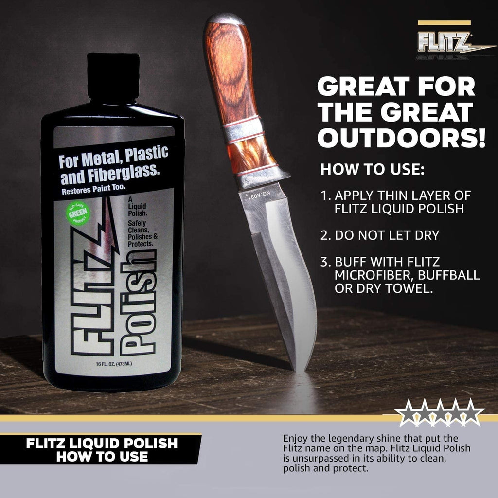 Flitz LQ04535W Liquid Metal, Plastic & Fiberglass Polish 3.4oz/100ml for Home, Auto, and Jewelry