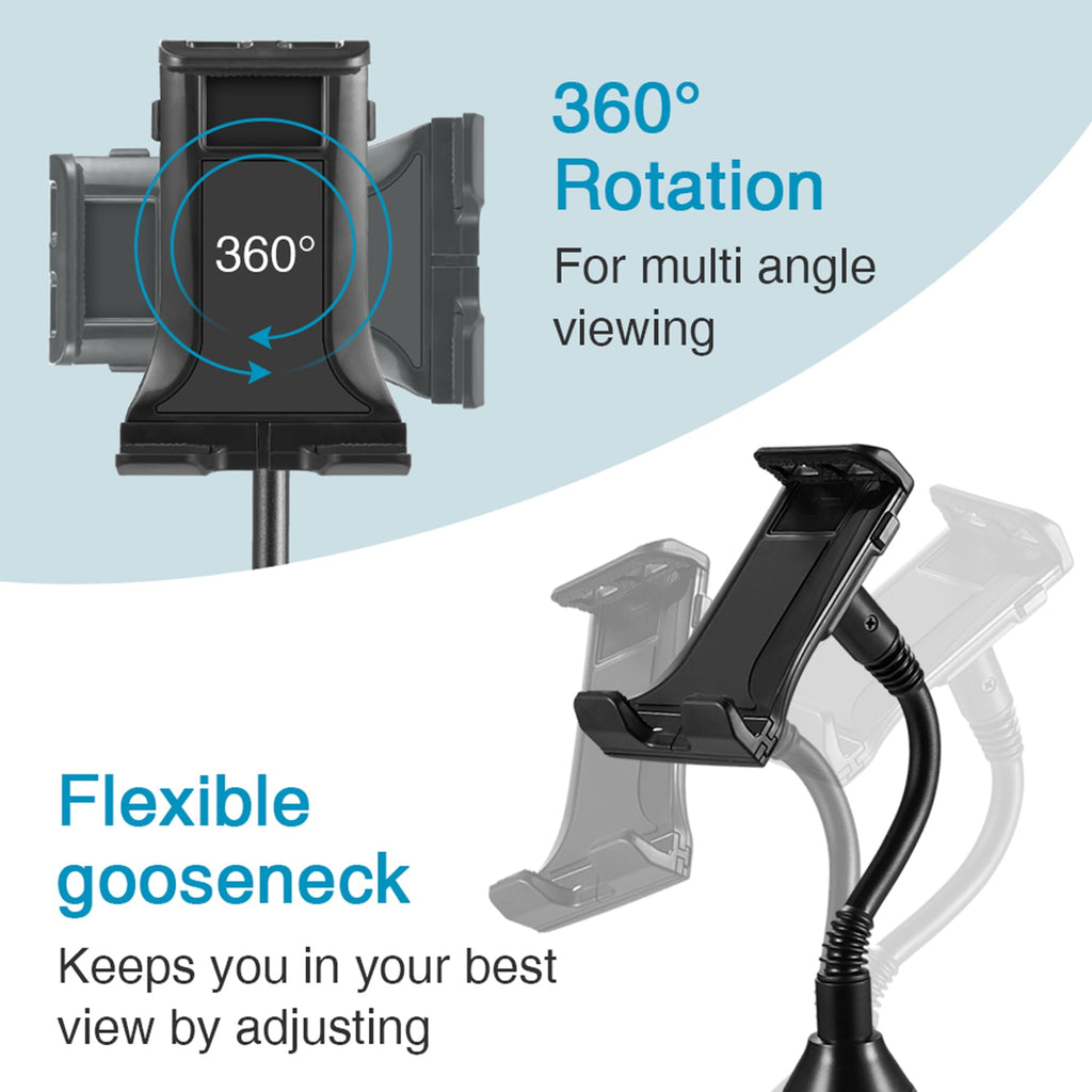 Luxmo Adjustable Long Arm Car Cup Holder Mount Stand Cradle for iPad Samsung Tablet GPS Phon
