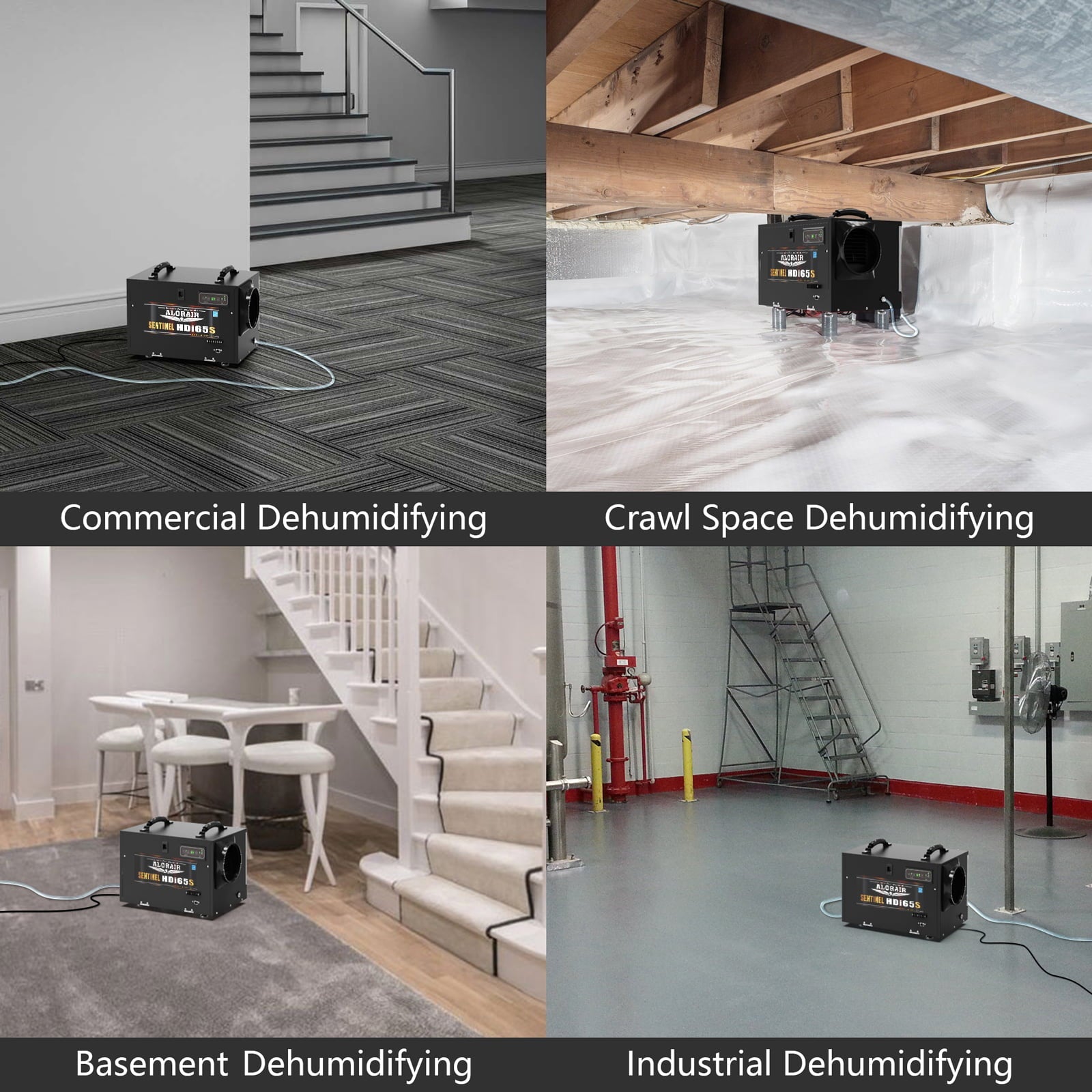 ALORAIR 120 Pints Crawl Space Dehumidifiers for Basement, Commercial Dehumidifier with Internal Automatic Drain Pump
