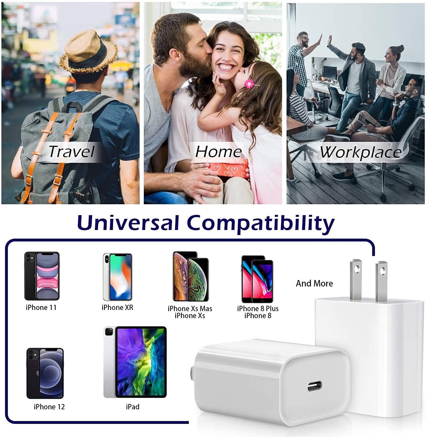 20W USB-C Power Adapter Wall Block - Quick Charging