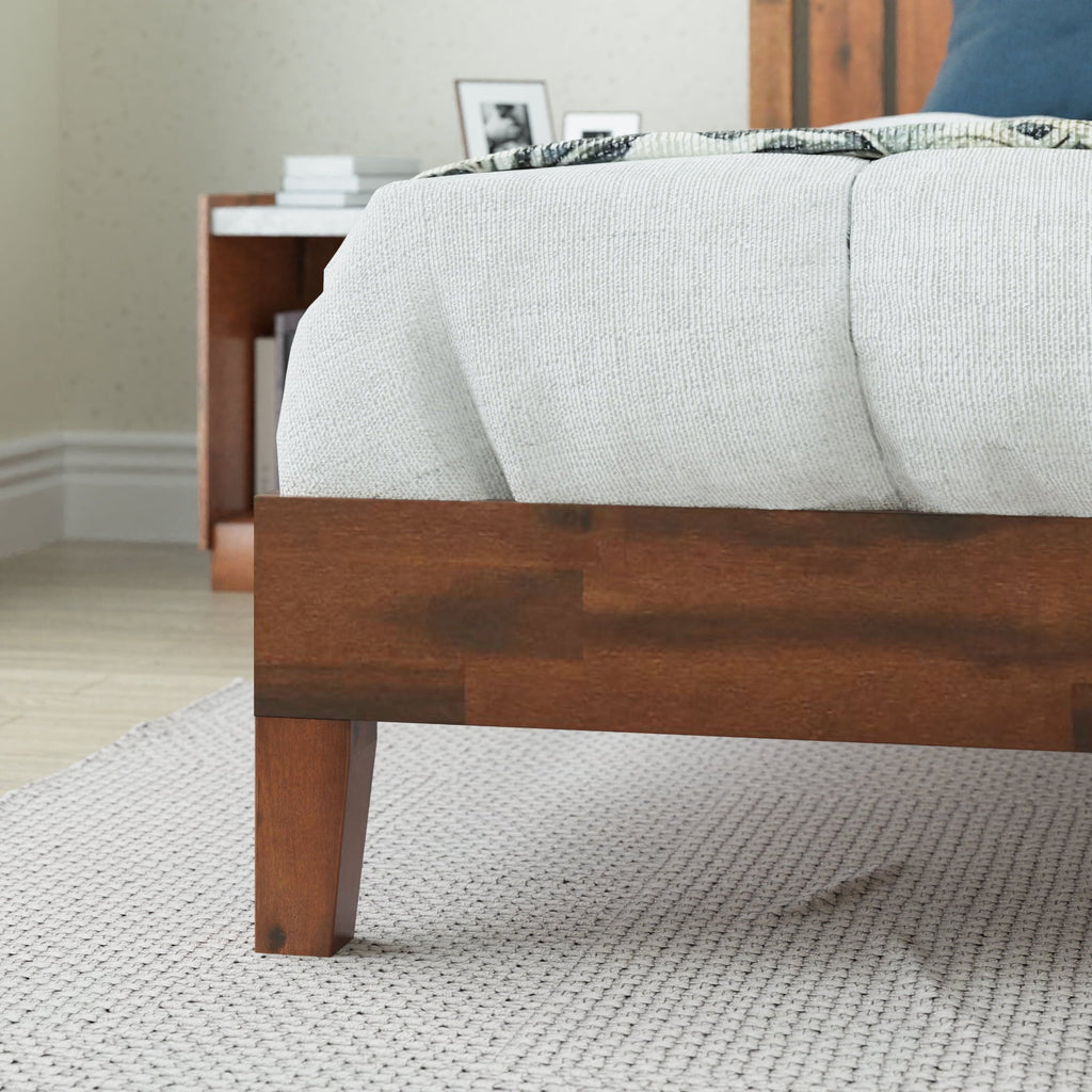 Zinus Vivek 37" Deluxe Wood Platform Bed Frame with Headboard, Queen