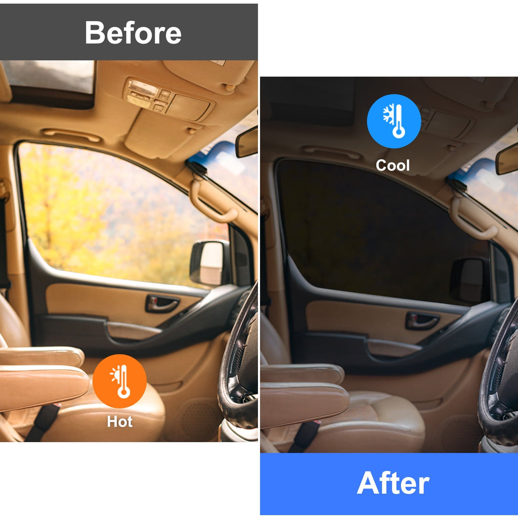 TSV 4Pcs Car Window Sun Shade, Universal Car Window Screens, Breathable Mesh Sun Visor Shades Protect from UV Rays, Sun Glare