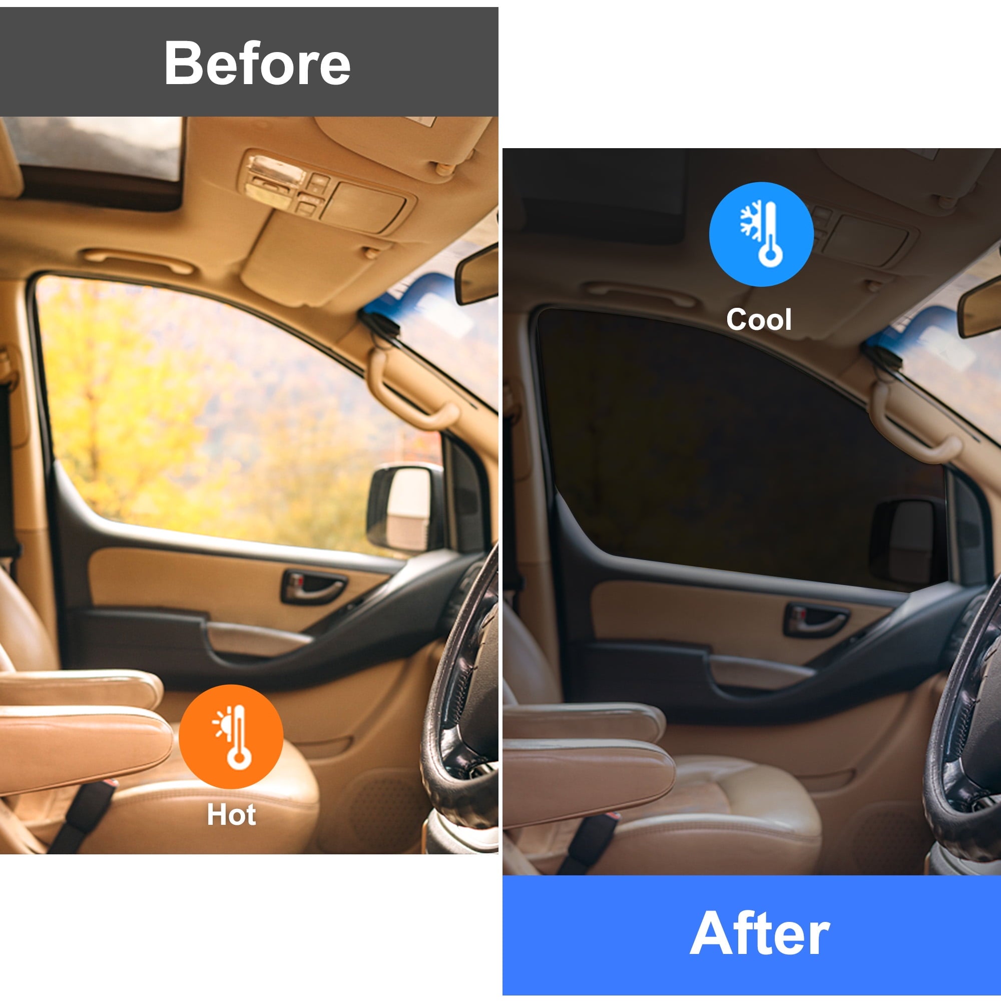 TSV 4Pcs Car Window Sun Shade, Universal Car Window Screens, Breathable Mesh Sun Visor Shades Protect from UV Rays, Sun Glare