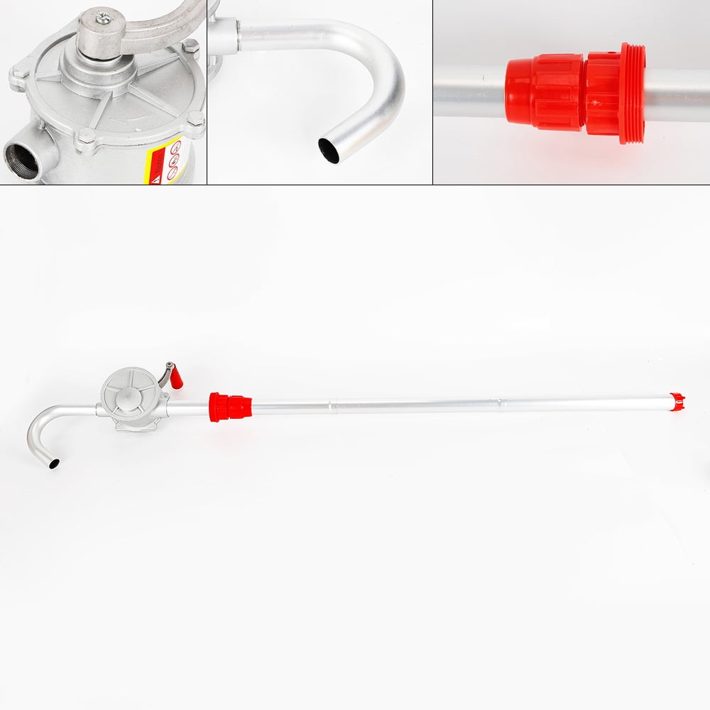 Aiqidi 32mm Manual Hand Crank Rotary Pump 55 Gallon Oil Fuel Transfer Suction Drum Barrel for Gasoline, Kerosene