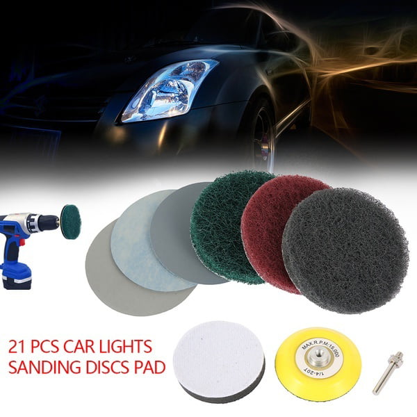 ODOMY DIY Car Lights Kit Polishing Restoration & Headlight Repairing Set P240 Mop Sanding Discs Drill Adapter