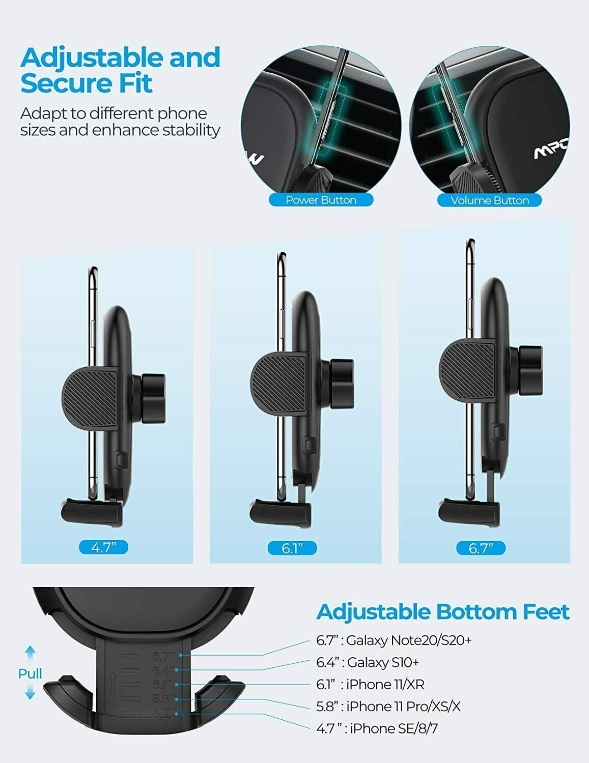 Car Air Vent Mount Cell Phone Holder Dock w/ Stable Clip For iPhone Samsung