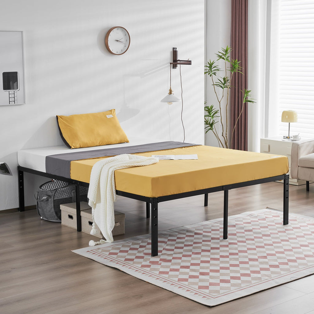 UBesGoo Metal Platform Bed Frame, 18 Inches High, King, Black