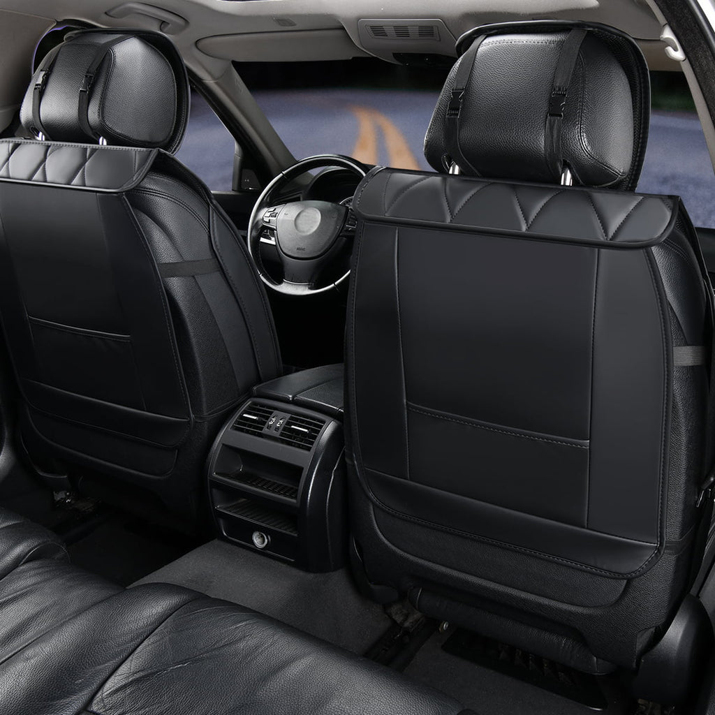Carshaping Universal Full Surrounded Bling Diamond Crown Soft Leather Front 1PC Car Seat Covers