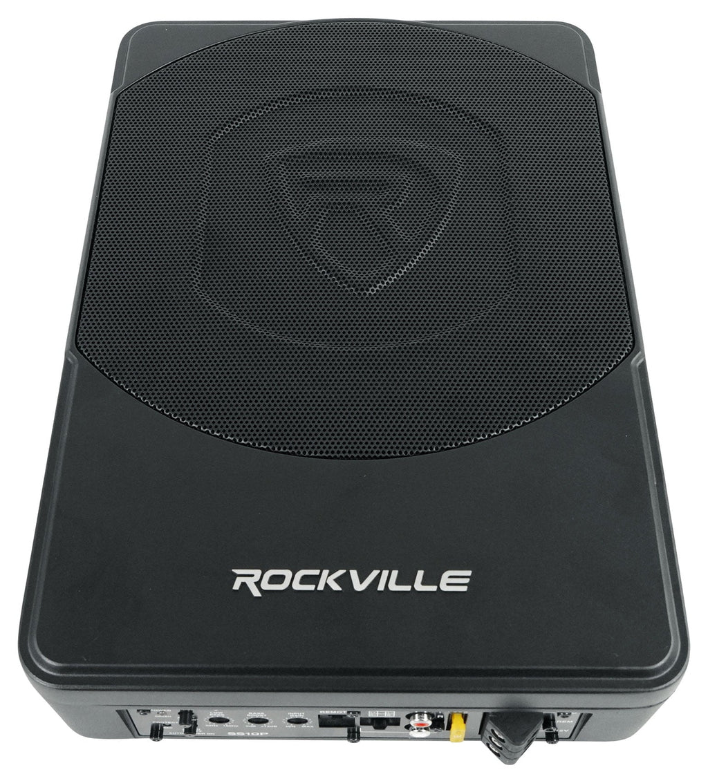 Rockville SS10P 10" 800w Slim Under-Seat Powered Car/Truck Subwoofer Sub+Amp Kit