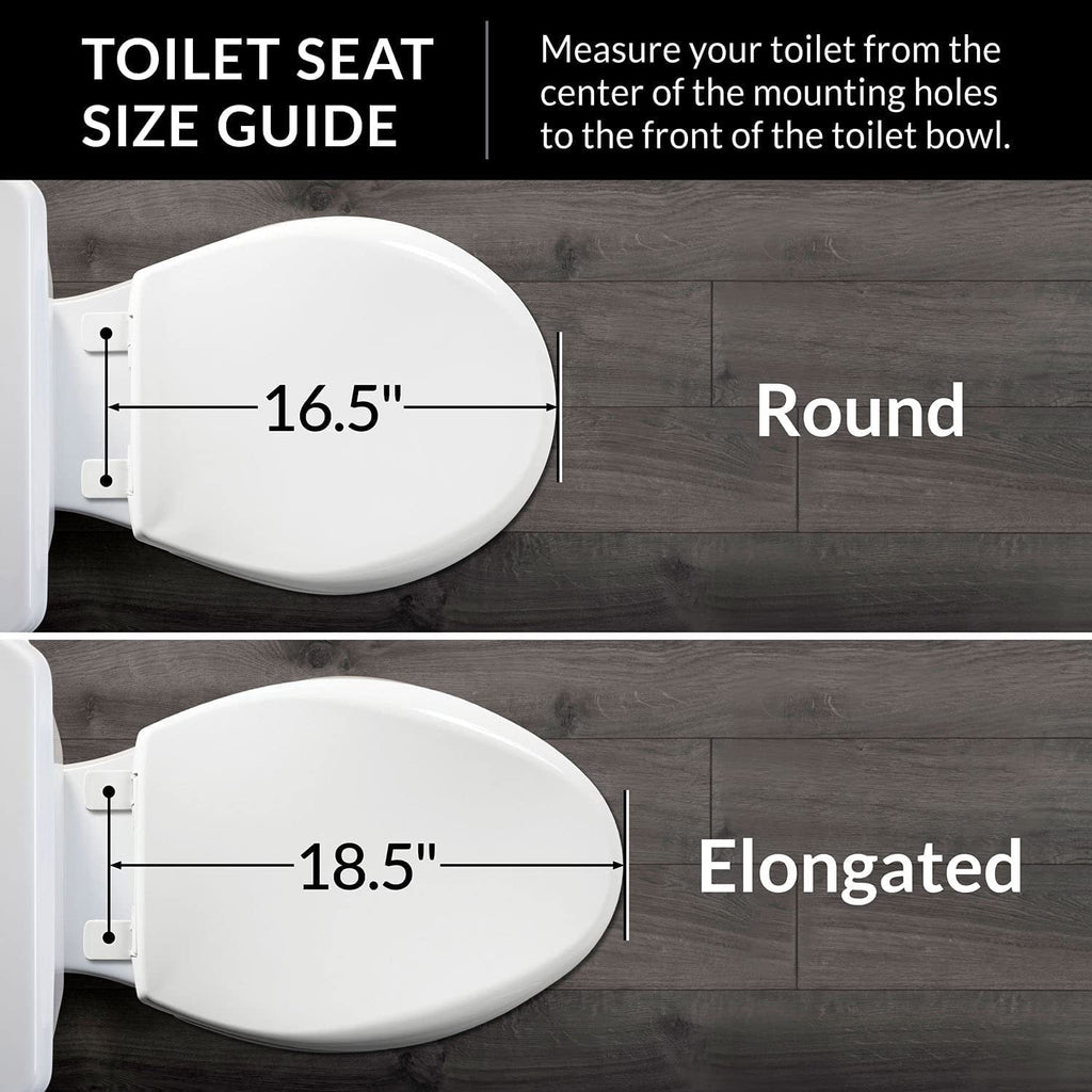 Mayfair 15EC 034 Removable Soft Toilet Seat that will Never Loosen, ROUND - Premium Hinge, Sky Blue